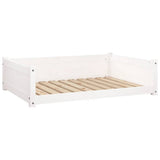 Vidaxl dla psów koszyk 95.5x65.5x28 cm stałą sosnową białą białą białą