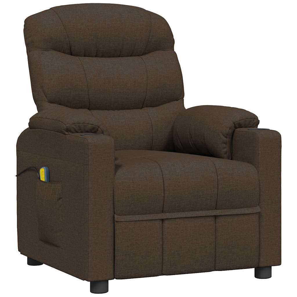 Vidaxl massagestoel stof donkerbruin