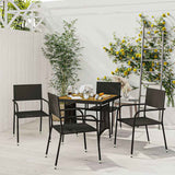 Vidaxl 5-delige tuinset poly rattan zwart
