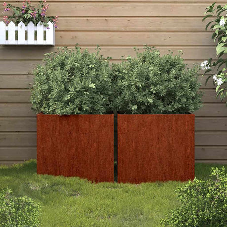 Donice Vidaxx 2 szt. 42x40x39 cm ze stali corten