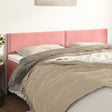 Vidaxl hoofdborden 200x5x78 88 cm fluweel roze