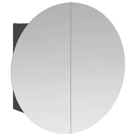 Vidaxl badkamerkast met ronde spiegel en led 47x47x17,5 cm grijs