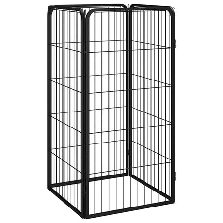 Vidaxl Dog Kennel 4 panele 50 x 100 cm stalowa czarna