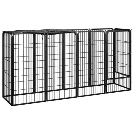 Buda dla psa Vidaxl 10 paneli 50 x 100 cm, stal malowana proszkowo na kolor czarny