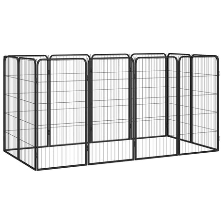 Buda dla psa Vidaxl 12 paneli 50 x 100 cm, stal malowana proszkowo na kolor czarny