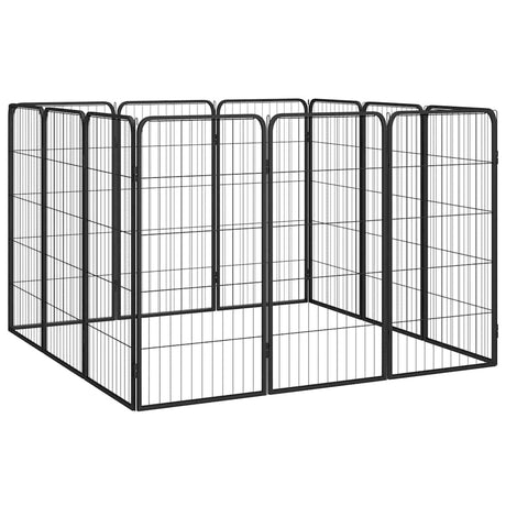 Buda dla psa Vidaxl 12 paneli 50 x 100 cm, stal malowana proszkowo na kolor czarny
