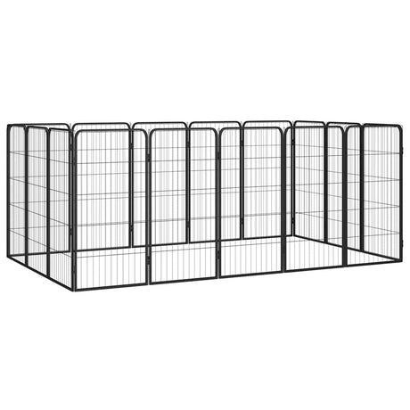 Buda dla psa Vidaxl 16 paneli 50 x 100 cm, stal malowana proszkowo na kolor czarny