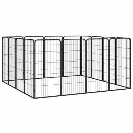 Buda dla psa Vidaxl 16 paneli 50 x 100 cm, stal malowana proszkowo na kolor czarny