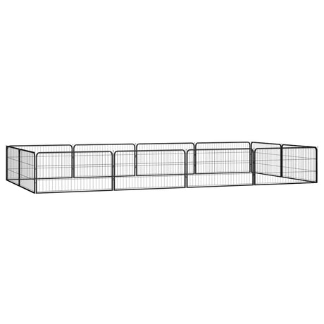 Buda dla psa Vidaxxl 12 paneli 100x50 cm stal malowana proszkowo na kolor czarny