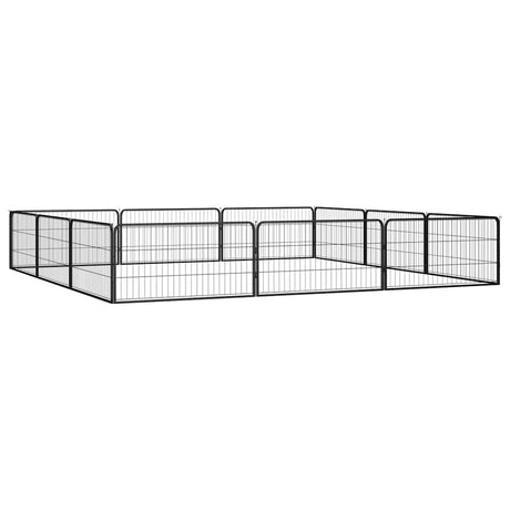 Buda dla psa Vidaxxl 12 paneli 100x50 cm stal malowana proszkowo na kolor czarny