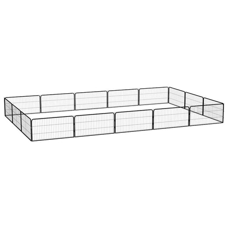 Buda dla psa VidaXL 16 paneli 100x50 cm, stal malowana proszkowo na kolor czarny