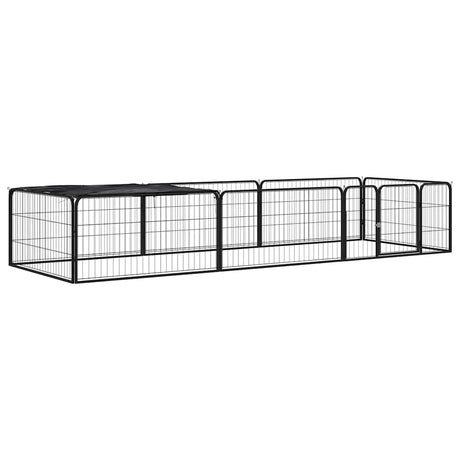 Buda dla psa VidaXL 8 paneli 100x50 cm, stal malowana proszkowo na kolor czarny