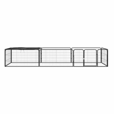 Buda dla psa VidaXL 8 paneli 100x50 cm, stal malowana proszkowo na kolor czarny