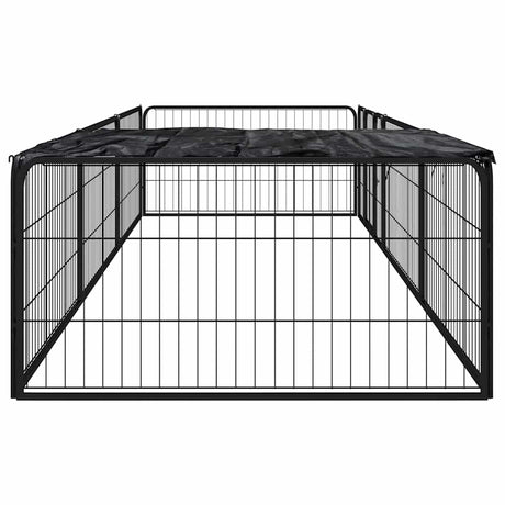 Buda dla psa VidaXL 8 paneli 100x50 cm, stal malowana proszkowo na kolor czarny