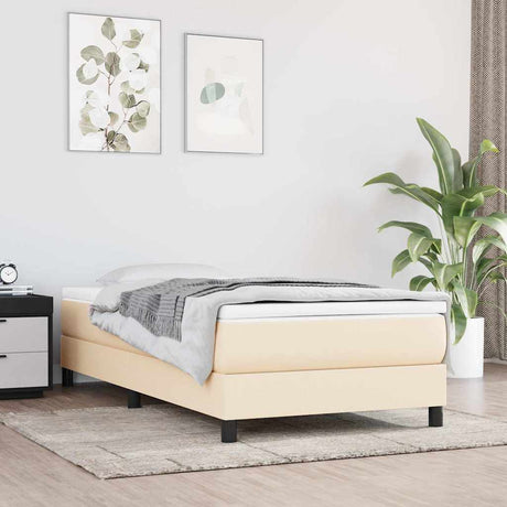 Vidaxl pocketveringmatras medium 80x200x20 cm stof crèmekleurig