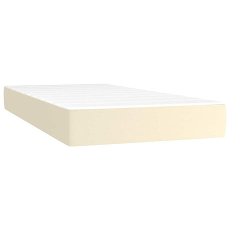 Vidaxl pocketveringmatras medium 80x200x20 cm kunstleer crèmekleurig