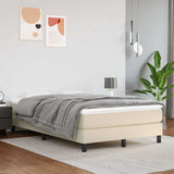 Vidaxl pocketveringmatras medium 120x200x20 cm kunstleer crèmekleurig