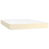 Vidaxl pocketveringmatras medium 140x200x20 cm kunstleer crèmekleurig
