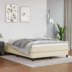 Vidaxl pocketveringmatras medium 140x200x20 cm kunstleer crèmekleurig