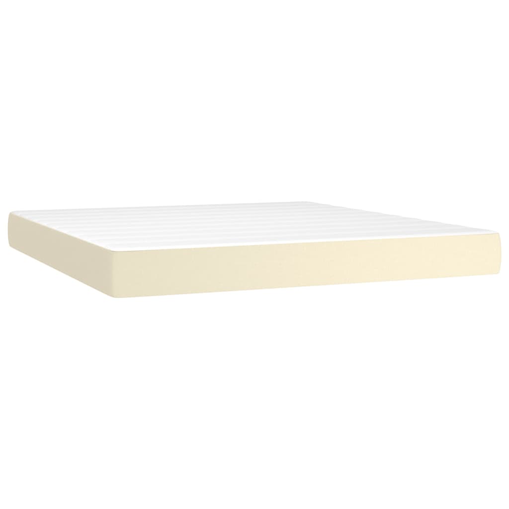 Vidaxl pocketveringmatras medium 160x200x20 cm kunstleer crèmekleurig