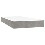Vidaxl pocketveringmatras medium twin 100x190x20 cm fluweel lichtgrijs