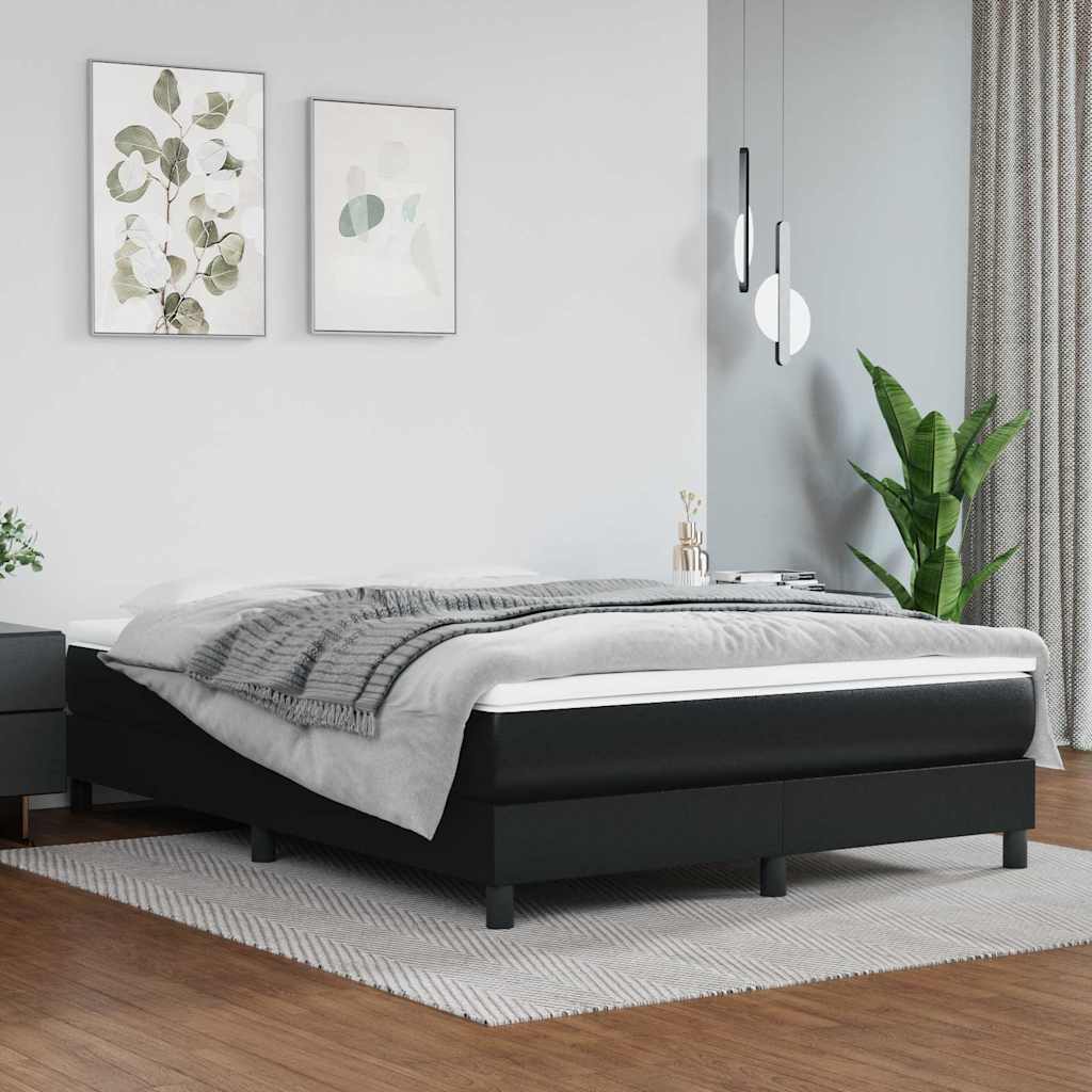 Vidaxl pocketveringmatras medium full 137x190x20 cm kunstleer zwart
