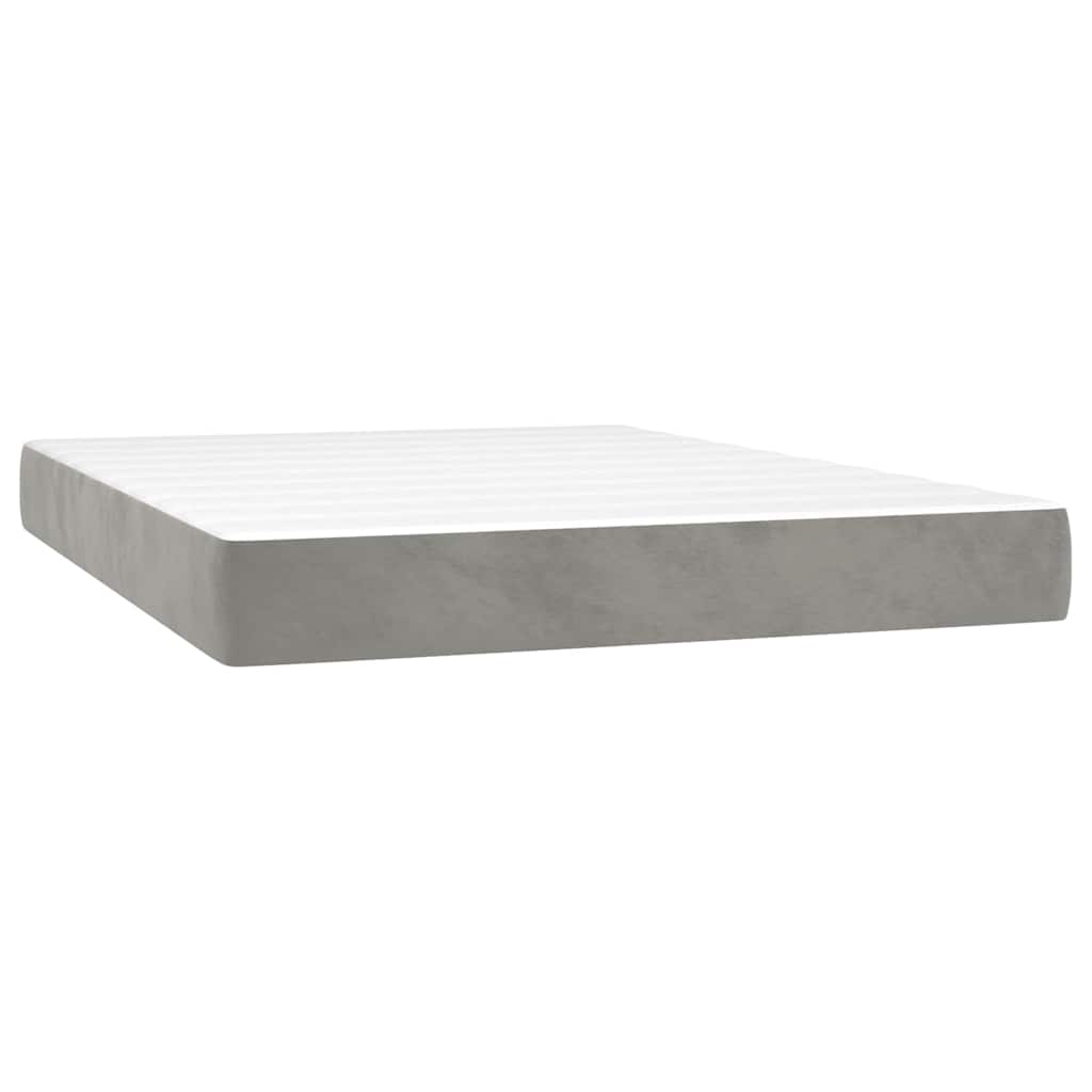 Vidaxl pocketveringmatras medium full 137x190x20 cm fluweel lichtgrijs