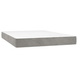 Vidaxl pocketveringmatras medium full 137x190x20 cm fluweel lichtgrijs