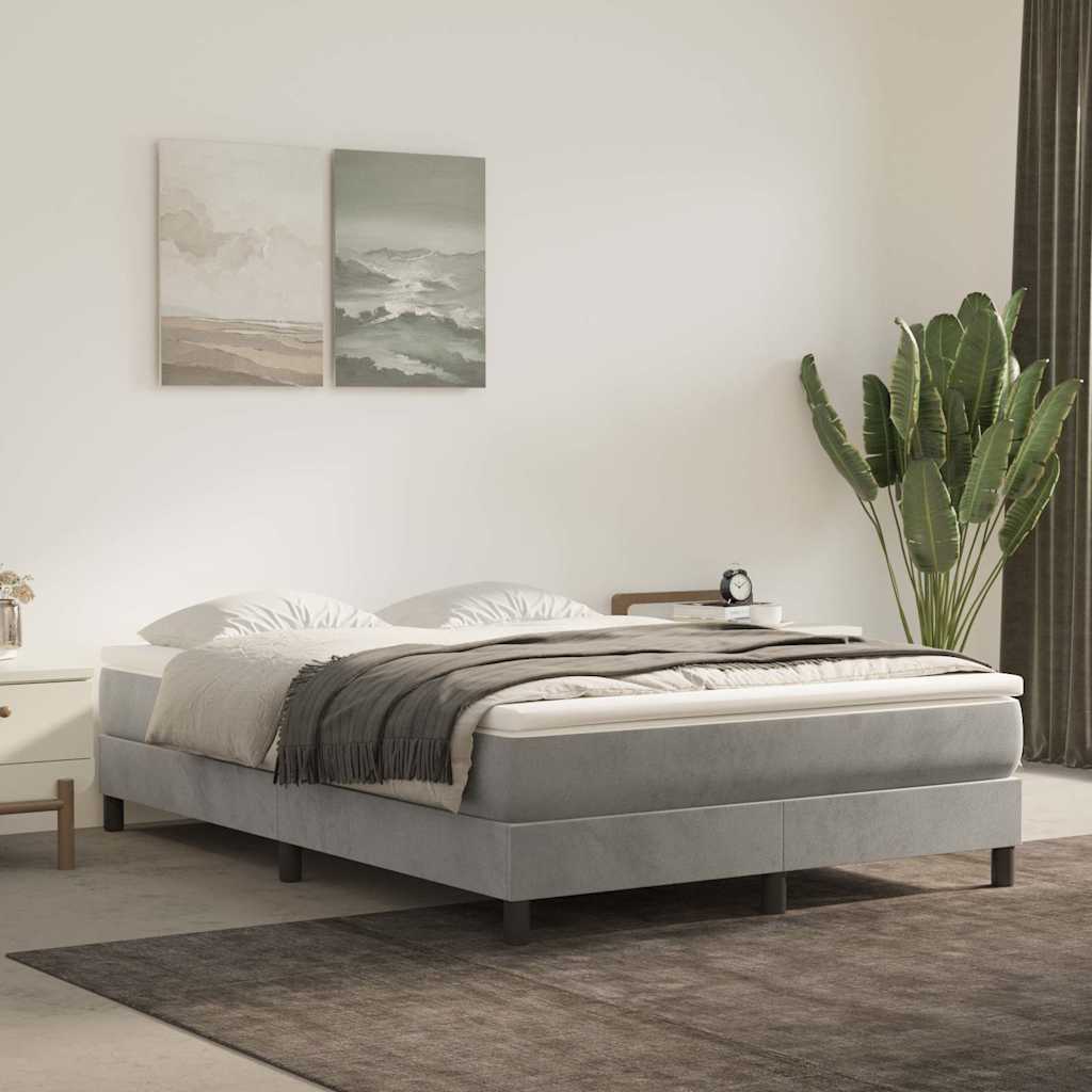Vidaxl pocketveringmatras medium full 137x190x20 cm fluweel lichtgrijs