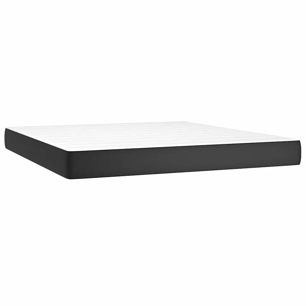 Vidaxl pocketveringmatras medium queen 152x203x20 cm kunstleer zwart