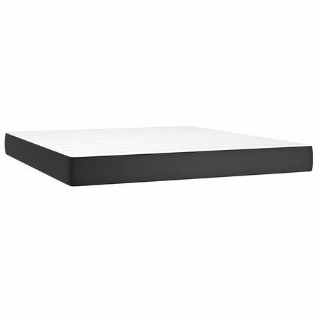 Vidaxl pocketveringmatras medium queen 152x203x20 cm kunstleer zwart
