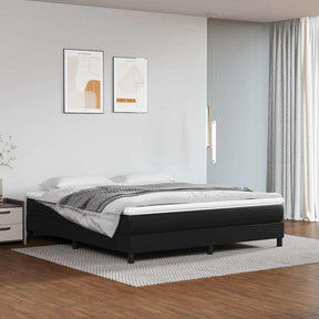 Vidaxl pocketveringmatras medium queen 152x203x20 cm kunstleer zwart