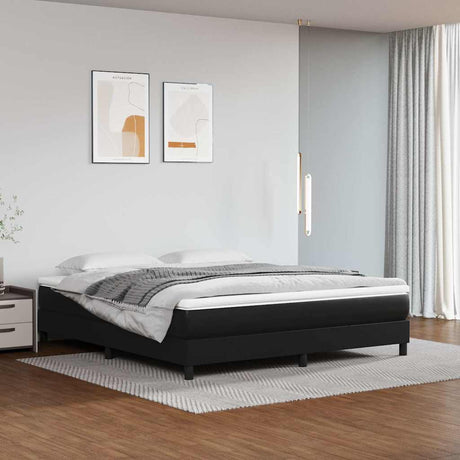 Vidaxl pocketveringmatras medium queen 152x203x20 cm kunstleer zwart
