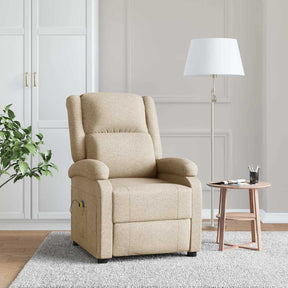 Vidaxl massagestoel stof crèmekleurig