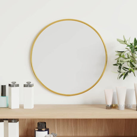 Lustro ścienne vidaxl wokół Ø30 cm złota