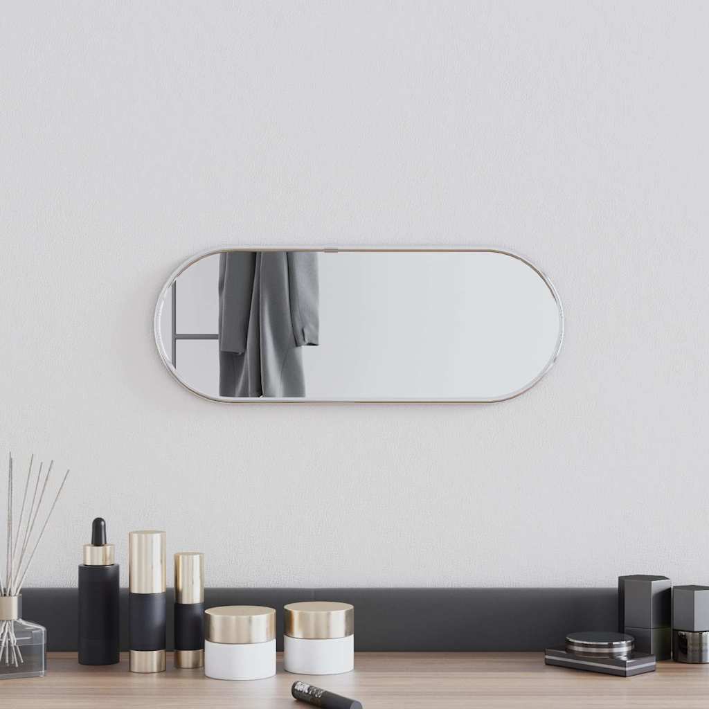 Lustro ścienne Vidaxx 40x15 cm owalne w kolorze srebrnym