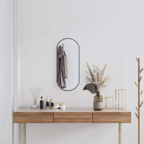 Vidaxl Wall Mirror 70x30 cm owalny czarny