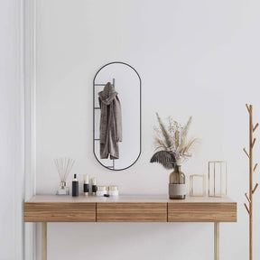 Vidaxl Wall Mirror 80x35 cm owalny czarny