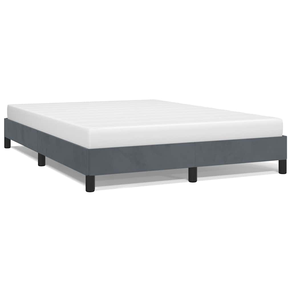 Vidaxl bedframe zonder matras donkergrijs 137x190 cm volledig fluweel