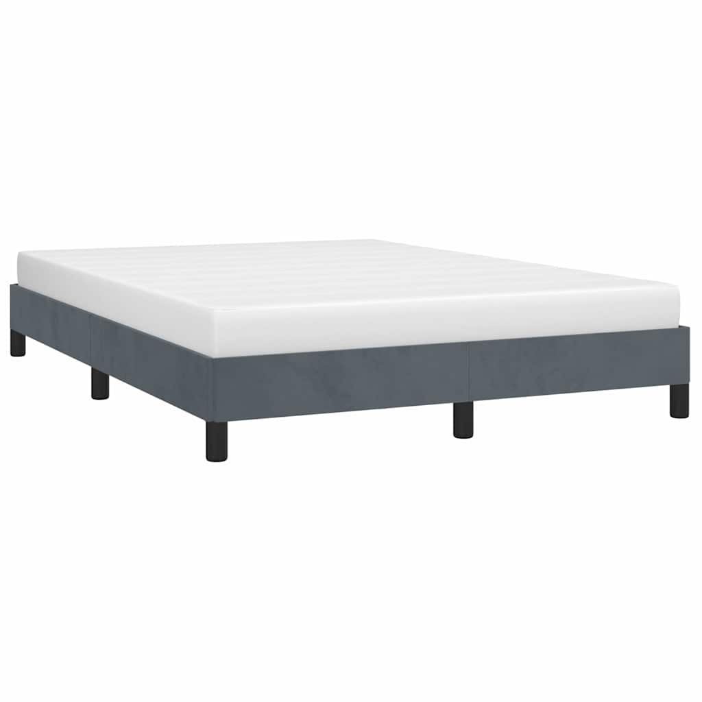 Vidaxl bedframe zonder matras donkergrijs 137x190 cm volledig fluweel
