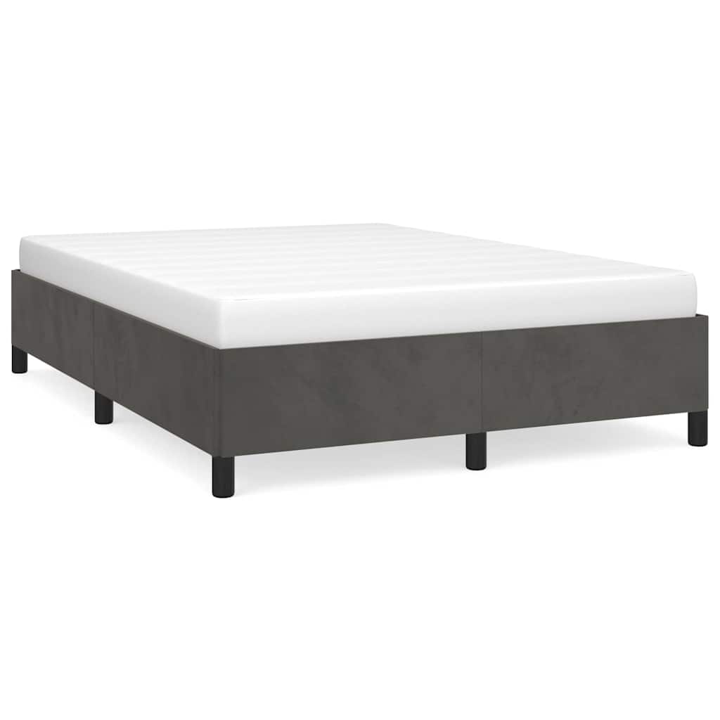 Vidaxl bedframe zonder matras donkergrijs 137x190 cm fluweel