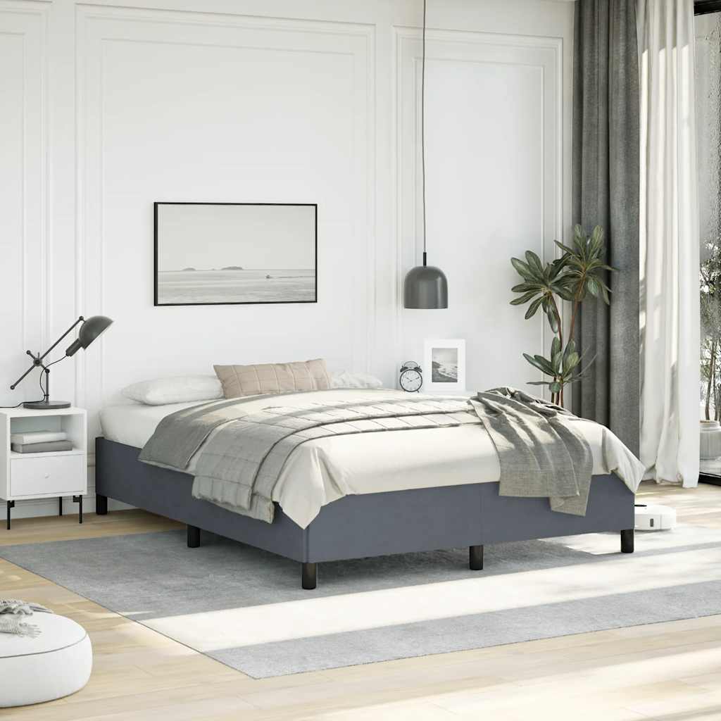 Vidaxl bedframe zonder matras donkergrijs 137x190 cm fluweel