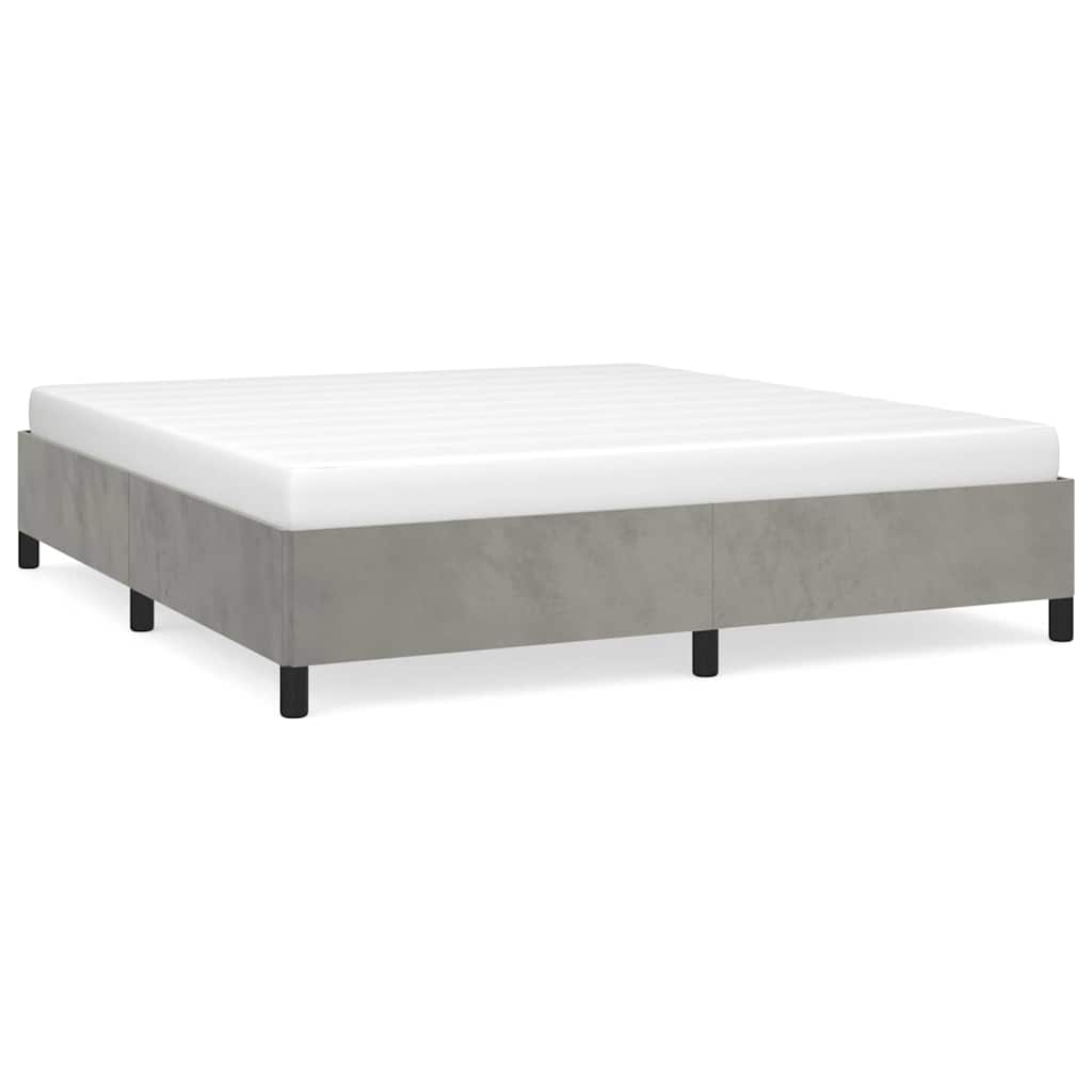 Vidaxl bedframe zonder matras lichtgrijs 193x203 cm kingsize fluweel