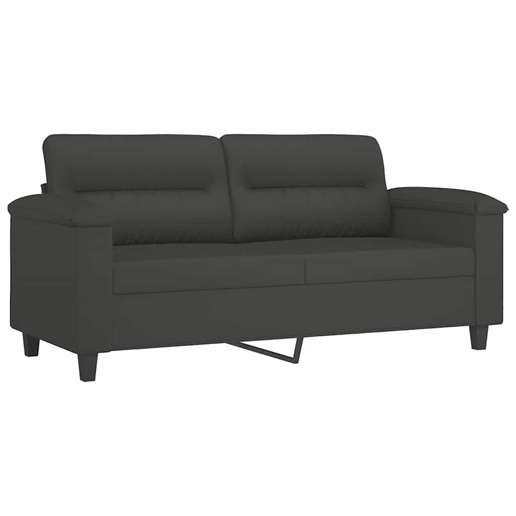 Vidaxl tweezitsbank 140 cm microvezelstof donkergrijs