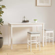 Vidaxl eettafel 110x55x75 cm massief grenenhout wit
