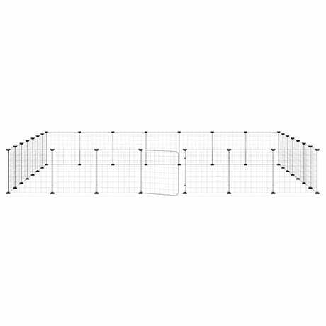 Klatka dla zwierząt Vidaxxl z drzwiami, 28 paneli, 35x35 cm, stal czarna