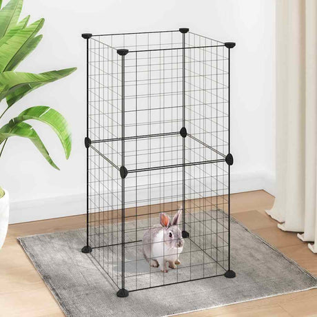 Klatka Vidaxl Pets z 8 paneli 35x35 cm stalowa czarna
