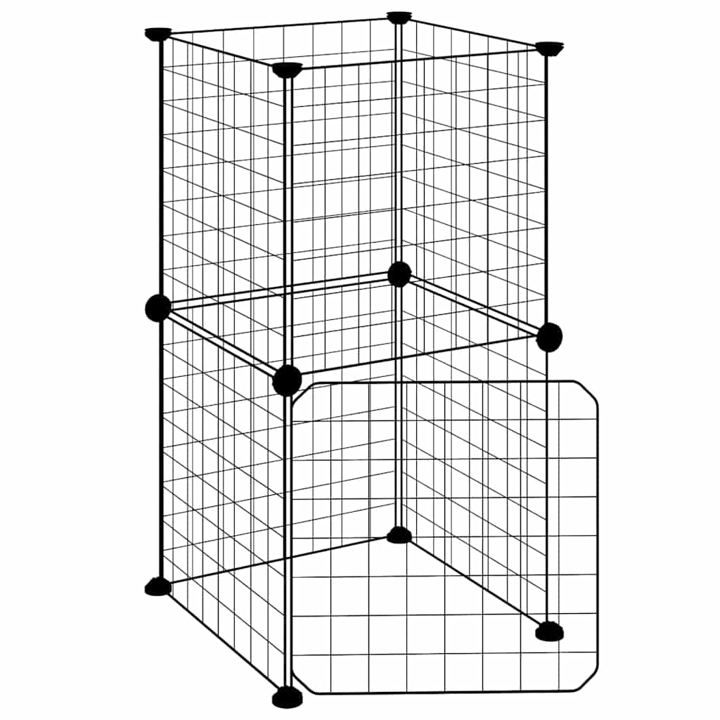 Vidaxl Pets Cage z drzwiami 8 paneli 35x35 cm stalowa czarna