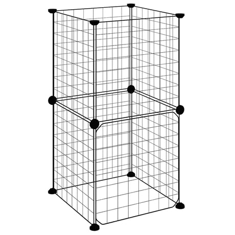 Vidaxl Pets Cage z drzwiami 8 paneli 35x35 cm stalowa czarna