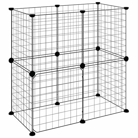 Vidaxl Pets Cage z drzwiami 12 paneli 35x35 cm stalowa czarna